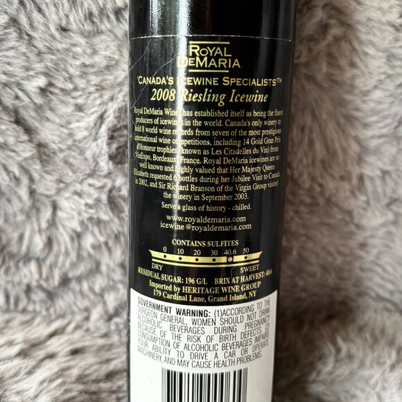 Rare 1998 original labelled Royal DeMaria Vidal Icewine. - Picture 6 of 7
